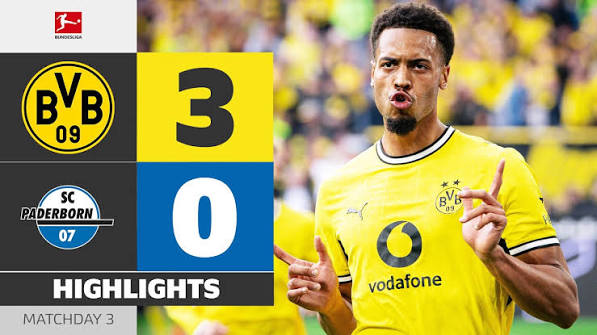 Borussia Dortmund slo SC Paderborn 07 3–0 og holdt nullen